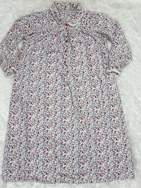 Lanz Of Salzburg Women’s Size Medium Nightgown Cardinal Bird Print Heart Buttons